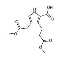 4-(2-methoxy-2-oxoethyl)-3-(3-methoxy-3-oxopropyl)-1H-pyrrole-2-carboxylic acid结构式