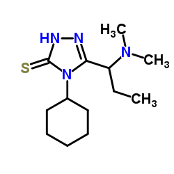 4-cyclohexyl-5-[1-(dimethylamino)propyl]-4H-1,2,4-triazole-3-thiol Structure