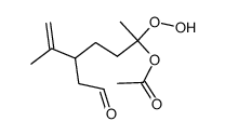 2-hydroperoxy-6-methyl-5-(2-oxoethyl)hept-6-en-2-yl acetate结构式