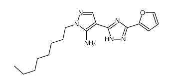 4-[5-(furan-2-yl)-1H-1,2,4-triazol-3-yl]-2-octylpyrazol-3-amine结构式