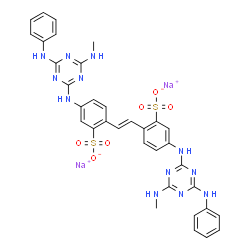 sodium 4,4'-bis[[6-anilino-4-(methylamino)-1,3,5-triazin-2-yl]amino]stilbene-2,2'-disulphonate结构式