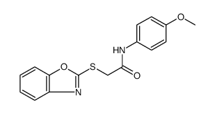 2-(benzo[d]oxazol-2-ylthio)-N-(4-methoxyphenyl)acetamide结构式