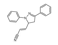 3-(2,5-diphenyl-3,4-dihydropyrazol-3-yl)prop-2-enenitrile结构式