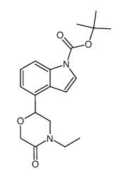 1-(t-butoxycarbonyl)-4-(4-ethyl-5-oxo-2-morpholinyl)indole Structure