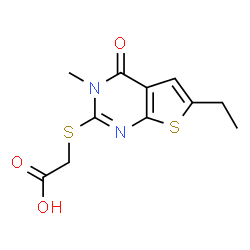(6-ETHYL-3-METHYL-4-OXO-3,4-DIHYDRO-THIENO[2,3-D]PYRIMIDIN-2-YLSULFANYL)-ACETIC ACID Structure