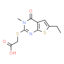 (6-ETHYL-3-METHYL-4-OXO-3,4-DIHYDRO-THIENO[2,3-D]PYRIMIDIN-2-YLSULFANYL)-ACETIC ACID结构式