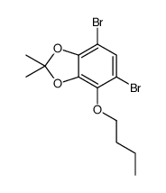 5,7-dibromo-4-butoxy-2,2-dimethyl-1,3-benzodioxole结构式