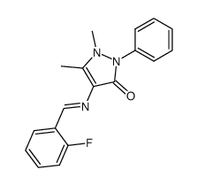 4-{[1-(2-Fluoro-phenyl)-meth-(E)-ylidene]-amino}-1,5-dimethyl-2-phenyl-1,2-dihydro-pyrazol-3-one Structure