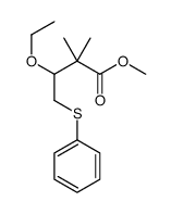 methyl 3-ethoxy-2,2-dimethyl-4-phenylsulfanylbutanoate结构式
