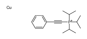 copper,2-phenylethynyl-tri(propan-2-yl)phosphanium结构式