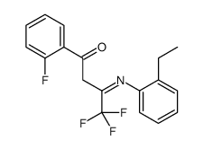 3-(2-ethylphenyl)imino-4,4,4-trifluoro-1-(2-fluorophenyl)butan-1-one Structure