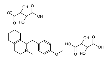 (S)-1,2,3,4,5,6,7,8-octahydro-1-(4-methoxybenzyl)-2-methylisoquinolinium dihydrogen [R-(R*,R*)]-tartrate结构式