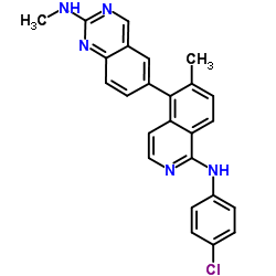 6-{1-[(4-Chlorophenyl)amino]-6-methyl-5-isoquinolinyl}-N-methyl-2-quinazolinamine结构式