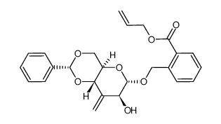 2'-(allyloxycarbonyl)benzyl 4,6-O-benzylidene-3-deoxy-3-methylene-α-D-arabino-hexopyranoside结构式
