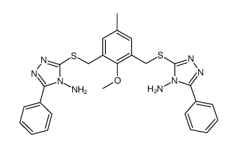 2-methoxy-5-methyl-1,3-bis(4-amino-5-phenyl-1,2,4-triazol-3-ylsulfanylmethyl)benzene Structure