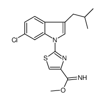methyl-2-[6-chloro-3-isobutyl-1H-indol-1-yl]-1,3-thiazol-4-carboximidoate结构式