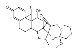 (11beta,16alpha)-9-fluoro-11-hydroxy-17,21-[(1-methoxypentylidene)bis(oxy)]-16-methylpregna-1,4-diene-3,20-dione结构式