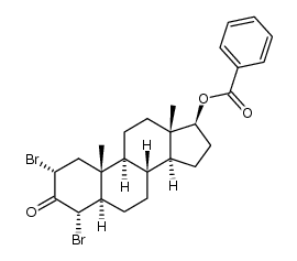 17β-benzoyloxy-2α,4α-dibromo-5α-androstan-3-one结构式
