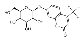 4-(三氟甲基)伞形酰基-β-D-吡喃葡萄糖苷结构式