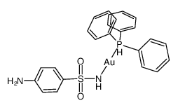 ((4-aminophenyl)sulfonamido)(triphenyl-5-phosphanyl)gold结构式