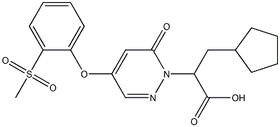 2-(4-(2-(methylsulfonyl)phenoxy)-6-oxopyridazin-1(6H)-yl)-3-cyclopentylpropanoic acid结构式