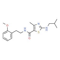 N-[2-(2-methoxyphenyl)ethyl]-4-methyl-2-[(2-methylpropyl)amino]-1,3-thiazole-5-carboxamide结构式