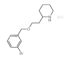 2-{2-[(3-Bromobenzyl)oxy]ethyl}piperidine hydrochloride Structure