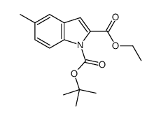 1-tert-butyl 2-ethyl 5-methyl-1H-indole-1,2-dicarboxylate结构式