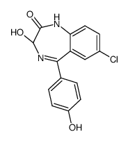 7-chloro-3-hydroxy-5-(4-hydroxy-phenyl)-1,3-dihydro-benzo[e][1,4]diazepin-2-one结构式