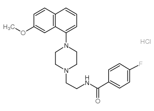 4-氟-N-[2-[4-(7-甲氧基-1-萘)-1-哌嗪基]乙基]-苯胺盐酸盐结构式