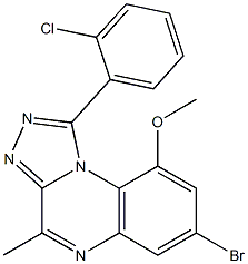 7-Bromo-1-(2-chloro-phenyl)-9-methoxy-4-methyl-[1,2,4]triazolo[4,3-a]quinoxaline结构式