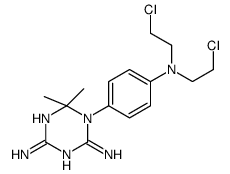 1-[4-[bis(2-chloroethyl)amino]phenyl]-6,6-dimethyl-1,3,5-triazine-2,4-diamine结构式