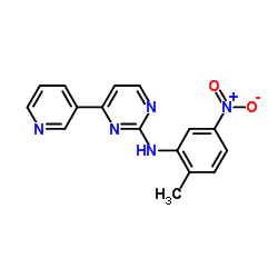 N-(2-甲基-5-硝基苯基)-4-(3-吡啶基)-2-嘧啶胺结构式