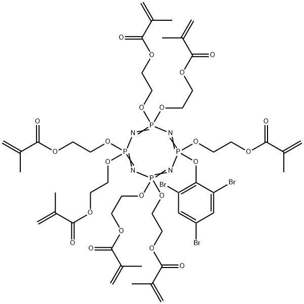 (hepta(methacryloxyethoxy))(2,4,6-tribromophenoxy)cyclotetraphosphazene结构式