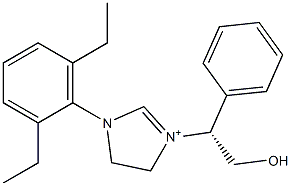 (R)-1-(2,6-diethylphenyl)-3-(2-hydroxy-1-phenylethyl)-4,5-dihydro-1H-imidazol-3-ium Structure
