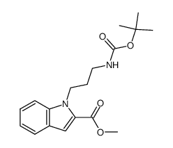 methyl 1-(3-tert-butoxycarbonylaminopropyl)-1H-indole-2-carboxylate结构式