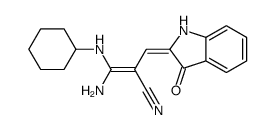 (Z)-3-amino-3-(cyclohexylamino)-2-[(Z)-(3-oxo-1H-indol-2-ylidene)methyl]prop-2-enenitrile Structure