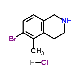 6-Bromo-5-methyl-1,2,3,4-tetrahydroisoquinoline hydrochloride (1:1)结构式