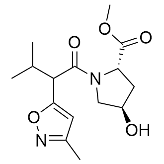 (2S,4R)-Methyl 4-hydroxy-1-(3-methyl-2-(3-methylisoxazol-5-yl)butanoyl)pyrrolidine-2-carboxylate picture