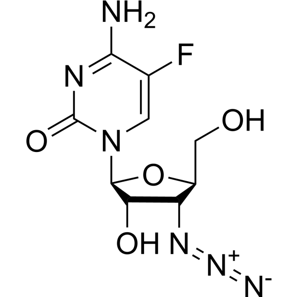 3’-Azido-3’-deoxy-5-fluoro-beta-L-cytidine Structure