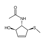 (1R,4S,5S)-5-acetylamino-4-methylthio-2-cyclopenten-1-ol结构式