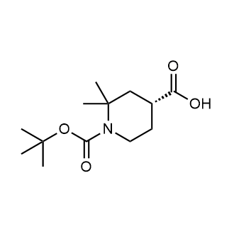 (R)-1-(叔丁氧羰基)-2,2-二甲基哌啶-4-羧酸结构式