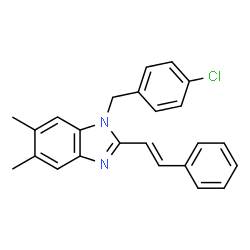 1-(4-CHLOROBENZYL)-5,6-DIMETHYL-2-STYRYL-1H-1,3-BENZIMIDAZOLE结构式