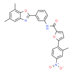 5-(2-METHYL-4-NITROPHENYL)FURAN-2-CARBOXYLICACID[3-(5,7-DIMETHYLBENZOOXAZOL-2-YL)PHENYL]AMIDE picture