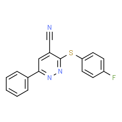 3-[(4-Fluorophenyl)sulfanyl]-6-phenyl-4-pyridazinecarbonitrile结构式