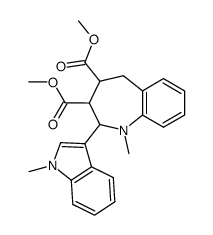 2,3,4,5-Tetrahydro-1-methyl-2-(1-methyl-1H-indol-3-yl)-1H-1-benzazepine-3,4-dicarboxylic acid dimethyl ester结构式