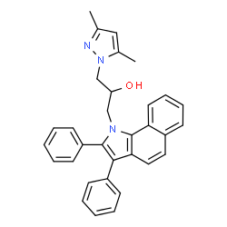 1-(3,5-dimethyl-1H-pyrazol-1-yl)-3-(2,3-diphenyl-1H-benzo[g]indol-1-yl)propan-2-ol Structure