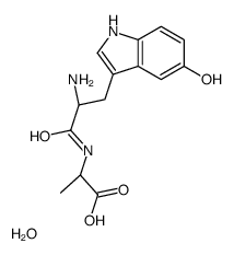 (2S)-2-[[(2S)-2-amino-3-(5-hydroxy-1H-indol-3-yl)propanoyl]amino]propanoic acid,hydrate Structure