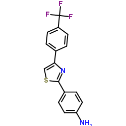 4-(4-(4-(trifluoromethyl)phenyl)thiazol-2-yl)benzenamine structure