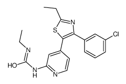 1-[4-[4-(3-chlorophenyl)-2-ethyl-1,3-thiazol-5-yl]pyridin-2-yl]-3-ethylurea结构式